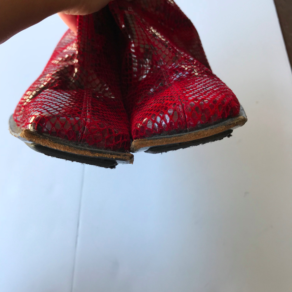 Stuart Weitzman Embossed Python Snakeskin Boots - Picture 6 of 8